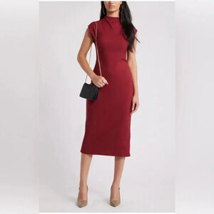 NWT SZ L. Smooth Edit Funnel Neck Midi Dress
Open Edit in Red Grape.